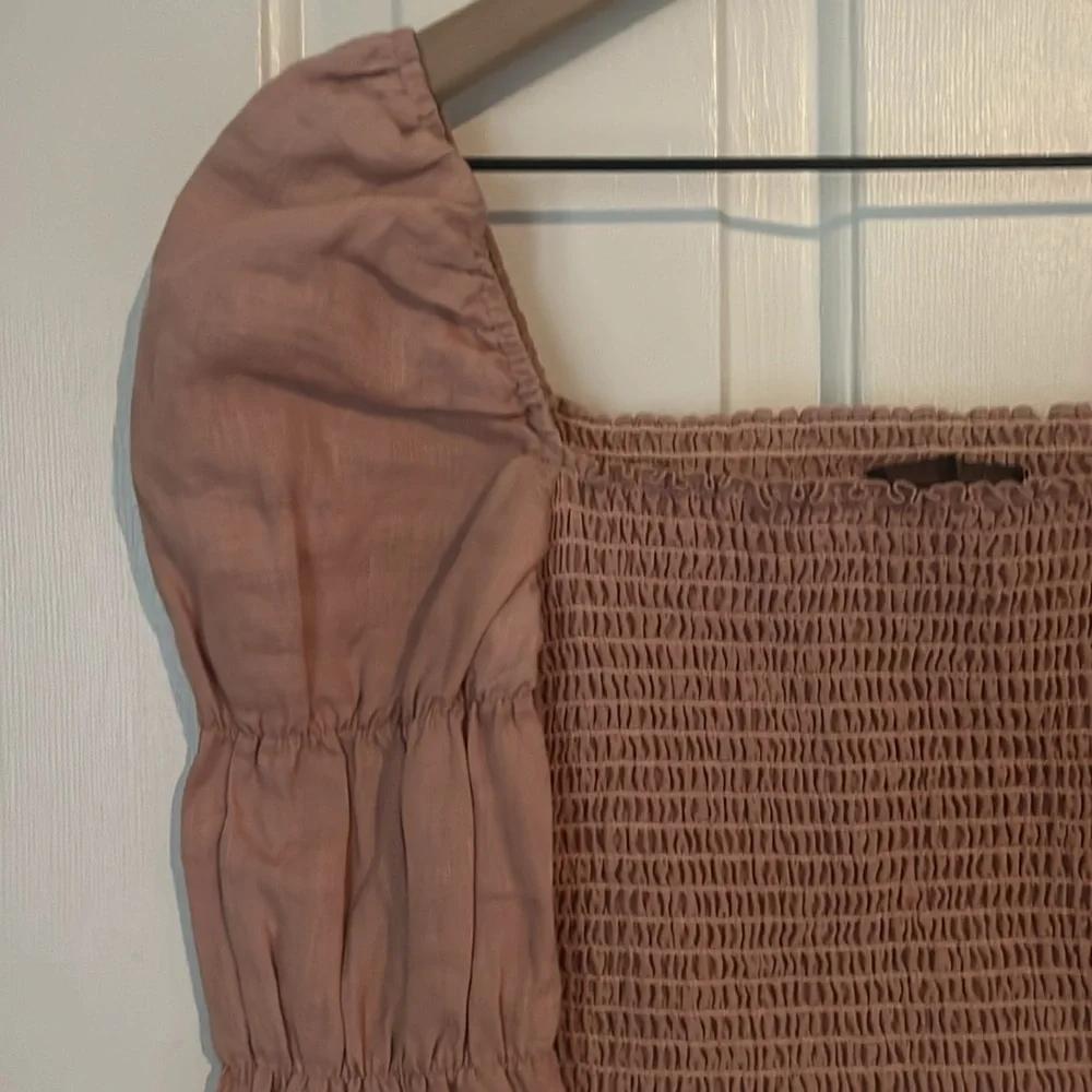 Reformation | Rose Maple Puff Sleeve Peasant‎ Smock Crop Linen Top Boho Medium
